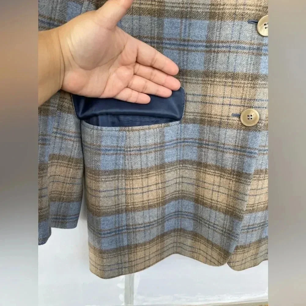 Gianluca Isaia Sport Coat, Cashmere + Wool plaid size 44R